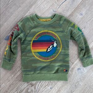 Aviator Nation Kids Green Camo Sweatshirt